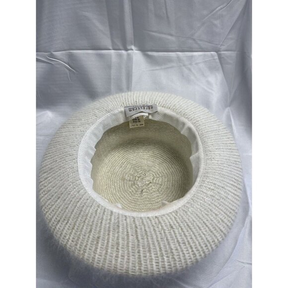 Vintage Womens Cream Nordstroms Hat Vinyon Angora Made In‎ Italy EUC